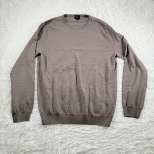 J.Crew Sweater Mens XL Beige 100% Merino‎ Wool Long Sleeve Slim Fit Pullover